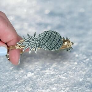 6995. Bourbon and Bowties Gold and Silver Pineapple Bracelet